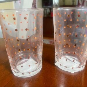 2 Anthropologie Metallic Dot Glasses